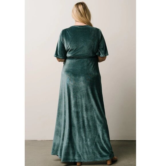 Baltic Born Maxi Wrap Dress Womens Size 3XL Meghan Velvet Persian Blue - Picture 3 of 9